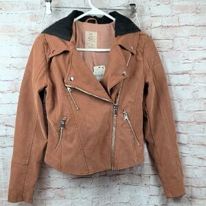 We The Free Vegan Leather Hooded Jacket Coat Xs Nwt New